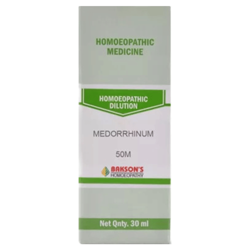 Bakson's Homeopathy Medorrhinum Dilution 50M bottle of 30 ml Dilution Bakson's Homeopathy Medorrhinum Dilution 50M bottle of 30 ml Dilution