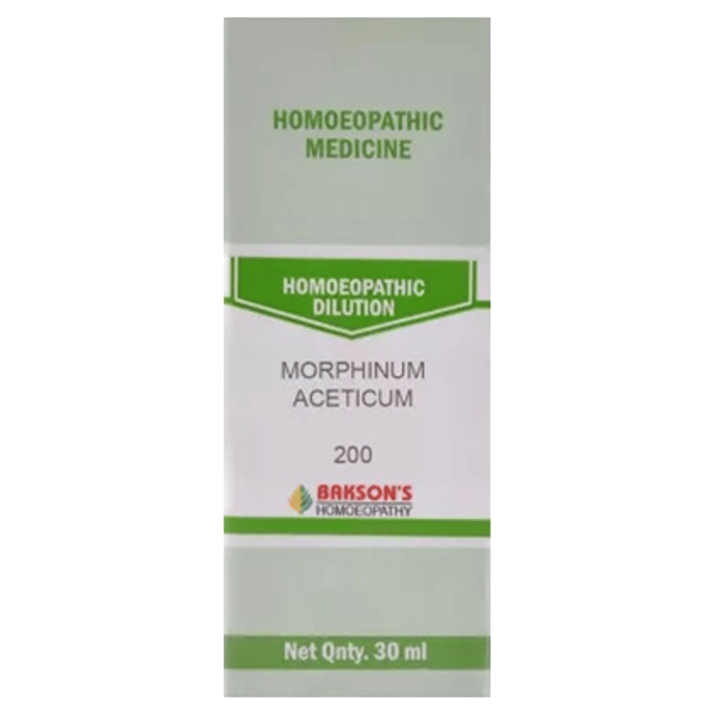 Bakson's Homeopathy Morphinum Aceticum Dilution 200 bottle of 30 ml Dilution