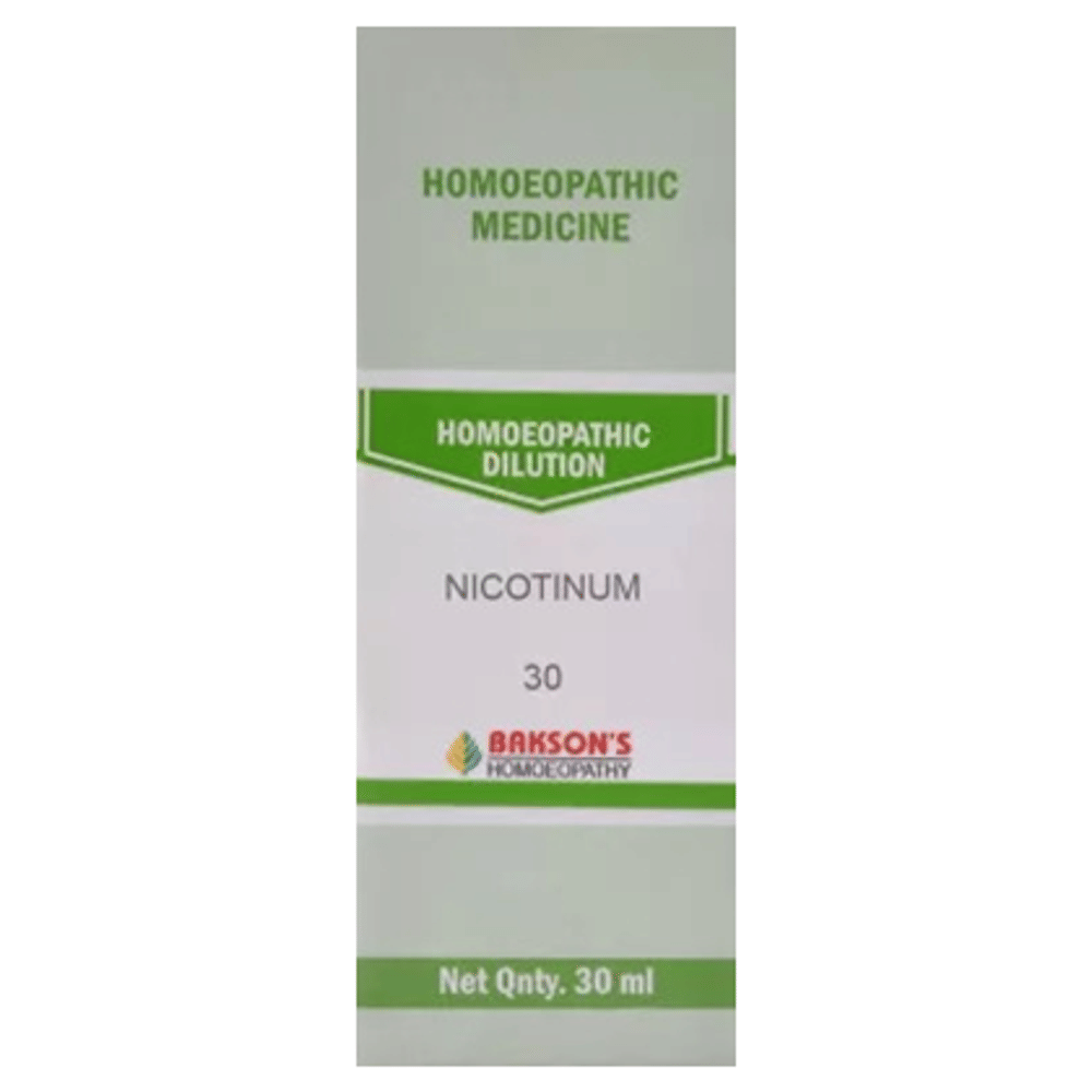 Bakson's Homeopathy Nicotinum Dilution 30 bottle of 30 ml Dilution Bakson's Homeopathy Nicotinum Dilution 30 bottle of 30 ml Dilution