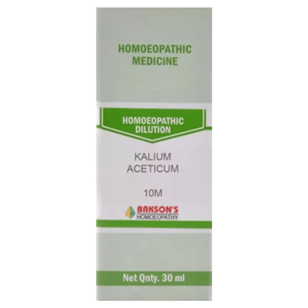 Bakson's Homeopathy Kalium Aceticum Dilution 10M bottle of 30 ml Dilution