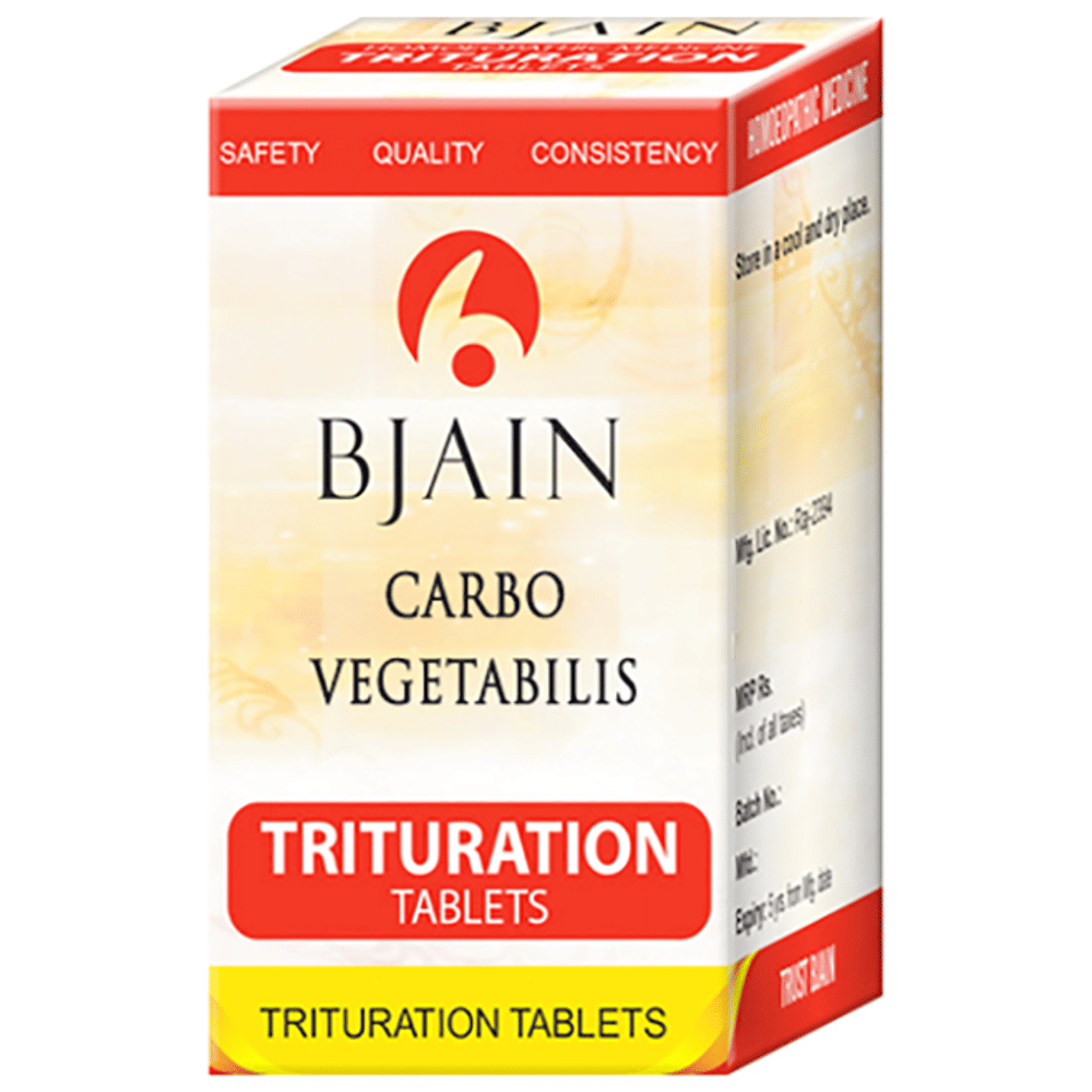 Bjain Carbo Vegetabilis Trituration Tablet 3X bottle of 450 gm Trituration Tablet
