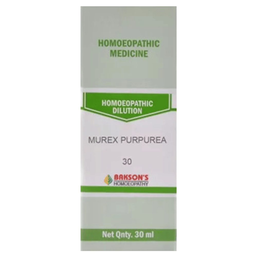 Bakson's Homeopathy Murex Purpurea Dilution 30 bottle of 30 ml Dilution