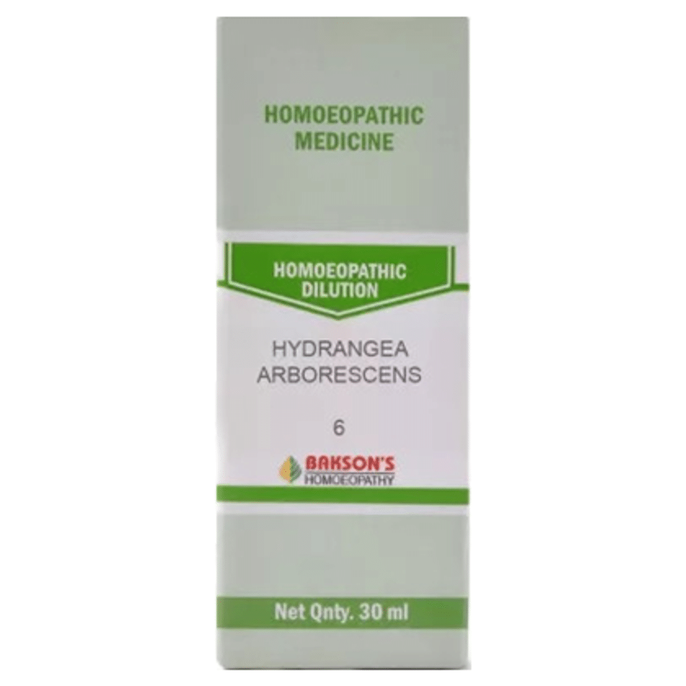Bakson's Homeopathy Hydrangea Arborescens Dilution 6 CH bottle of 30 ml Dilution