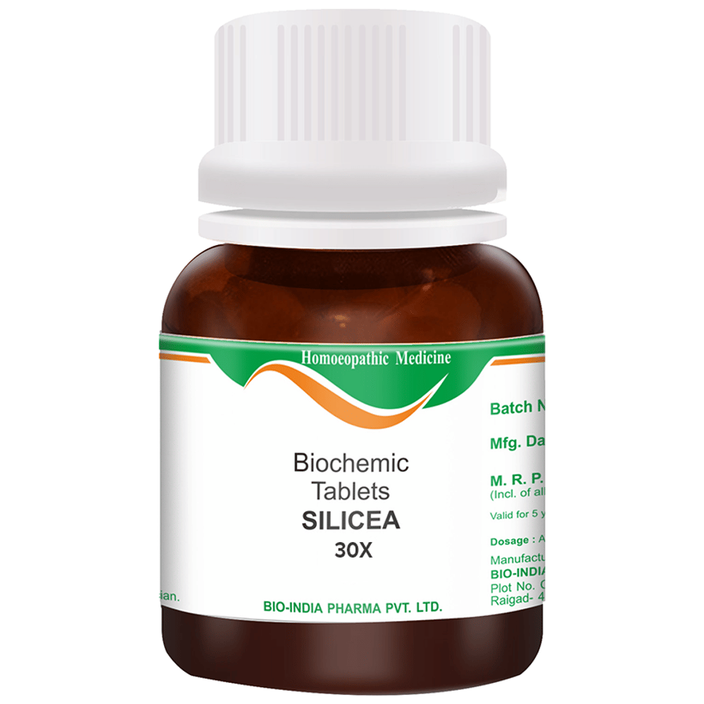 Bio India Silicea Biochemic Tablet 30X bottle of 25 gm Biochemic Tablet Bio India Silicea Biochemic Tablet 30X bottle of 25 gm Biochemic Tablet