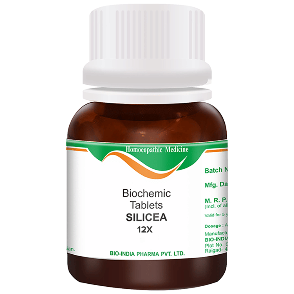 Bio India Silicea Biochemic Tablet 12X bottle of 25 gm Biochemic Tablet Bio India Silicea Biochemic Tablet 12X bottle of 25 gm Biochemic Tablet
