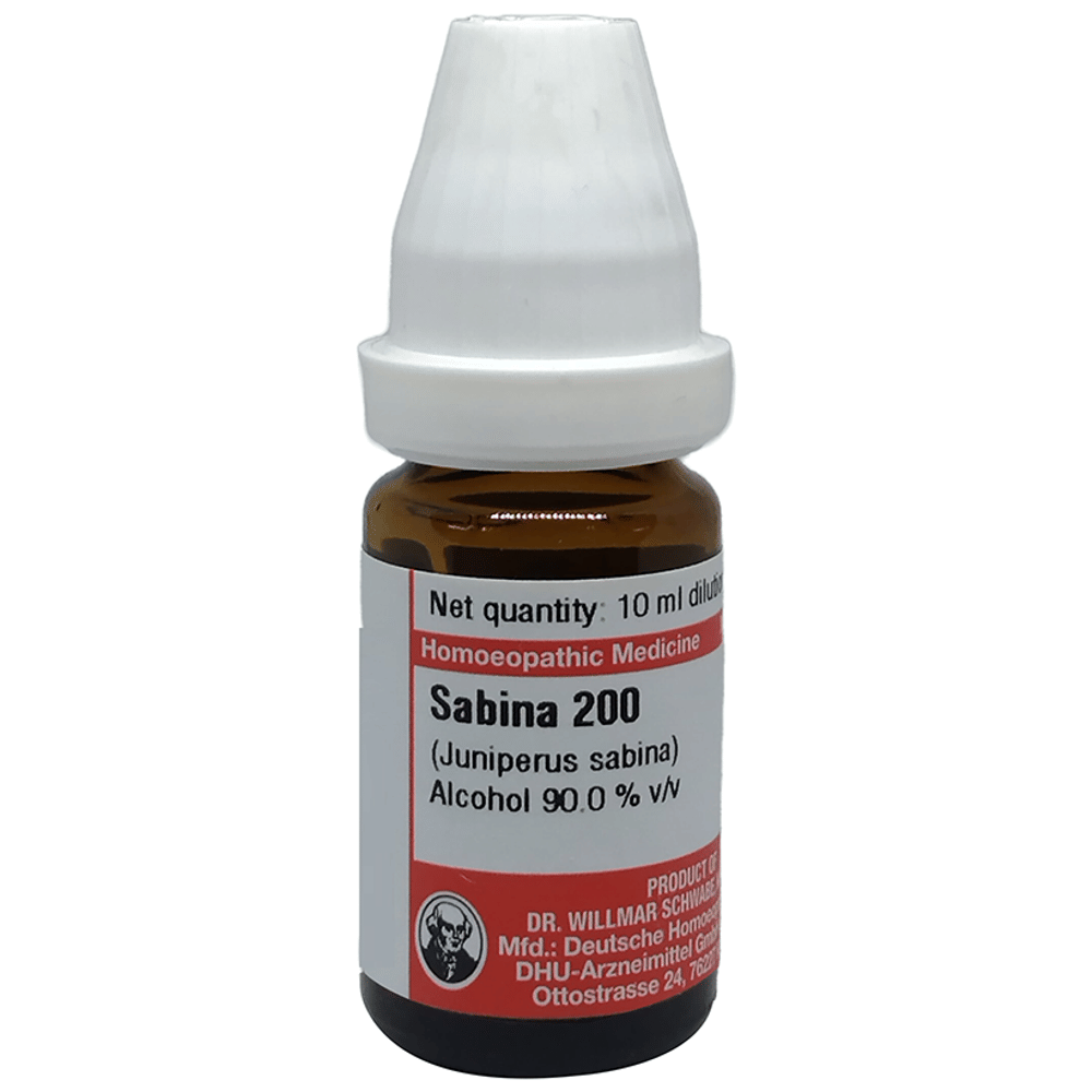 Dr Willmar Schwabe Germany Sabina (Juniperus Sabina) Dilution 200 bottle of 10 ml Dilution