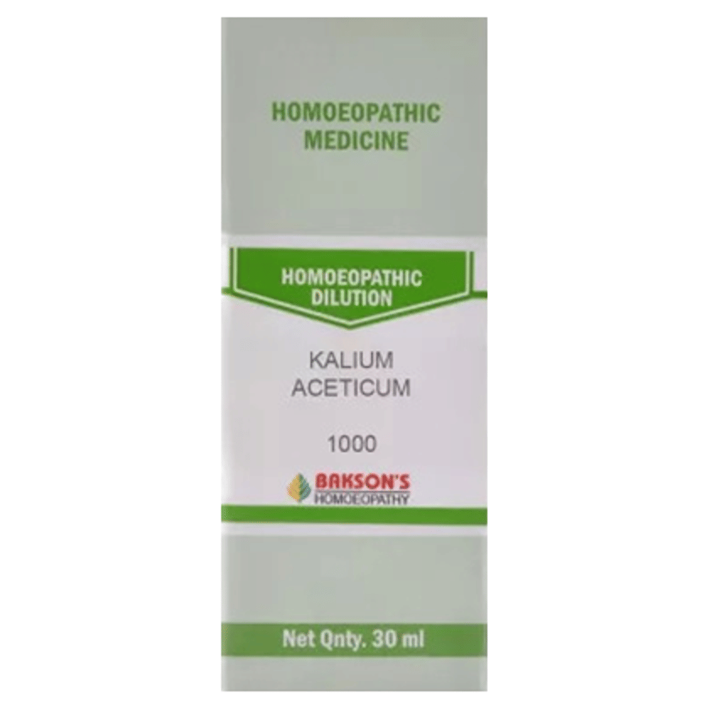 Bakson's Homeopathy Kalium Aceticum Dilution 1000 CH bottle of 30 ml Dilution