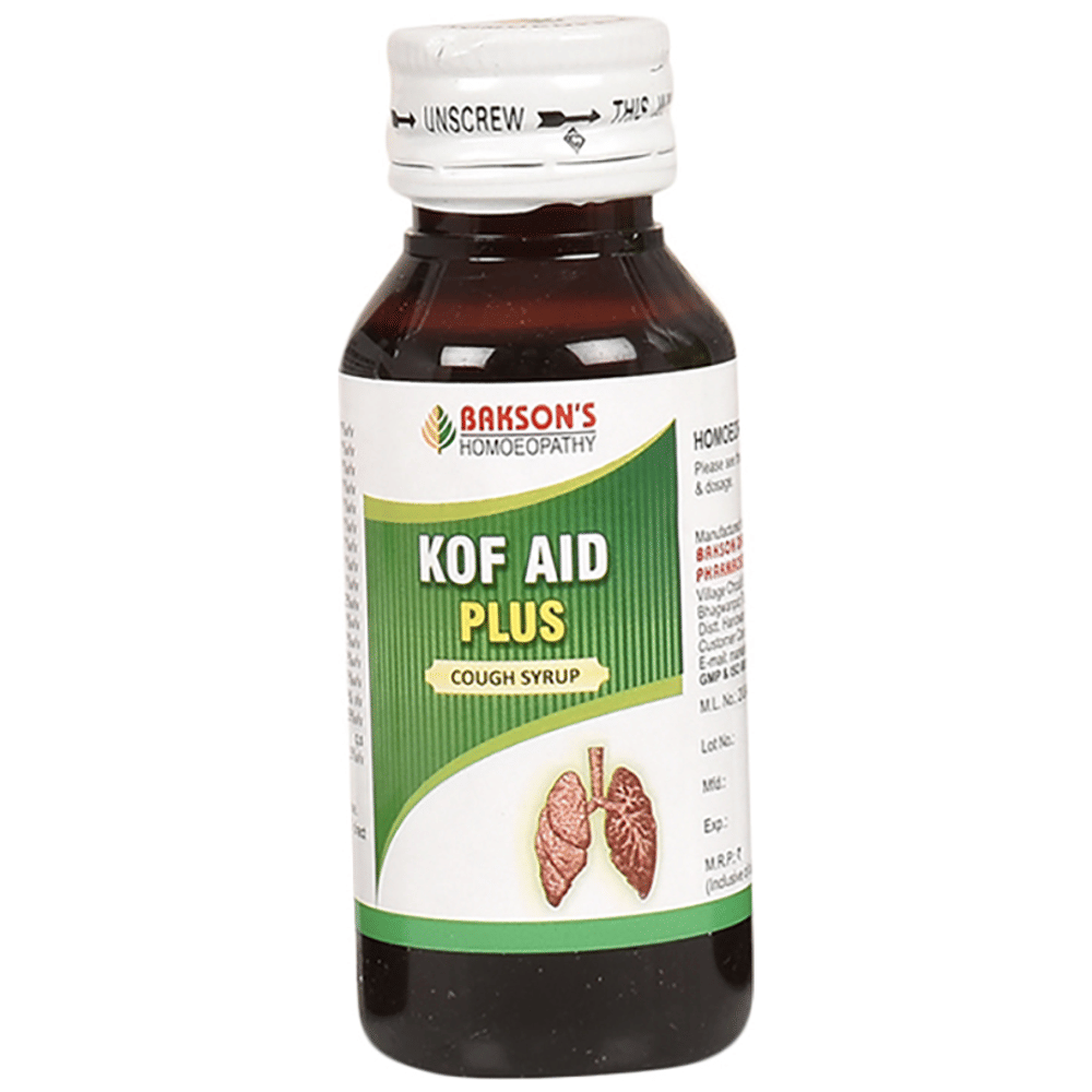 Bakson's Homeopathy Kof Aid Plus Cough Syrup bottle of 60 ml Syrup