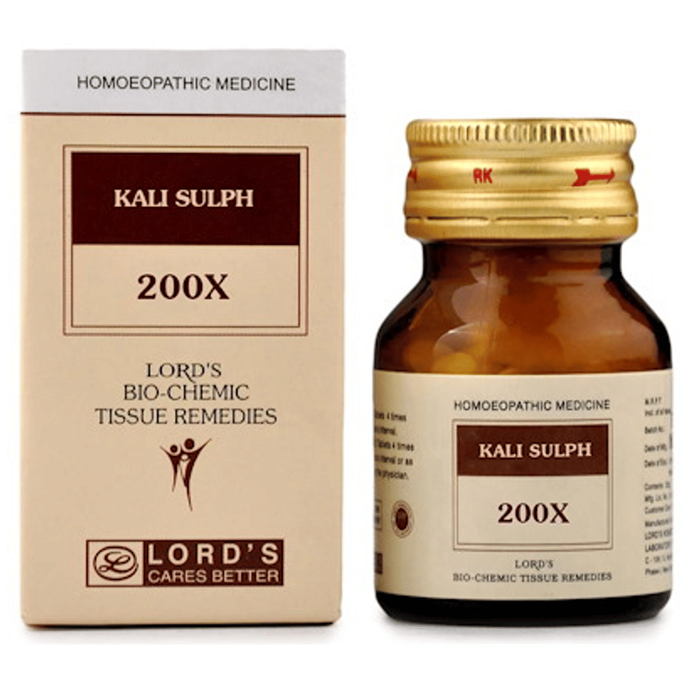 Lord's Kali Sulph Biochemic Tablet 200X bottle of 25 gm Biochemic Tablet