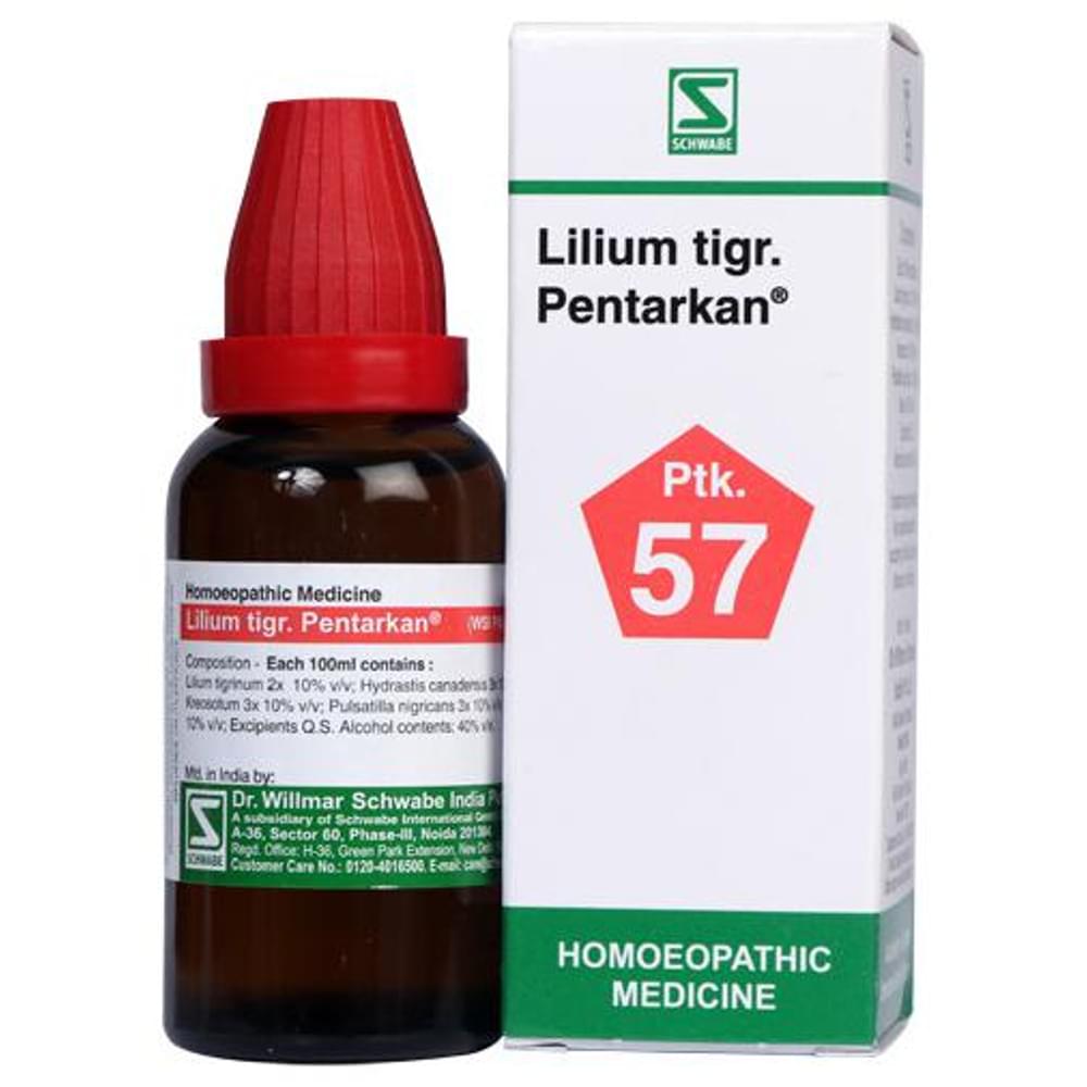 Dr Willmar Schwabe India Lilium Tigr. Pentarkan Ptk 57 Drop bottle of 30 ml Drop
