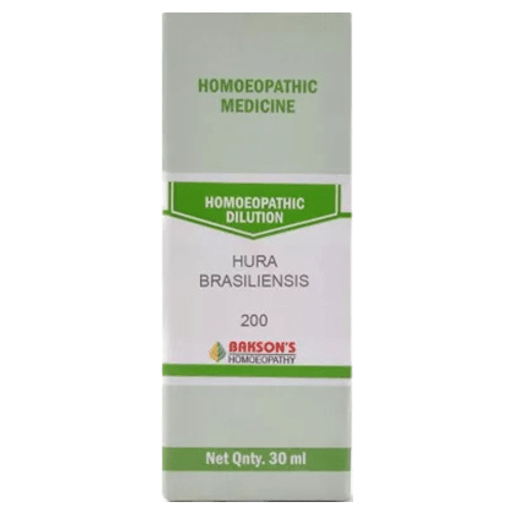 Bakson's Homeopathy Hura Brasiliensis Dilution 200 bottle of 30 ml Dilution