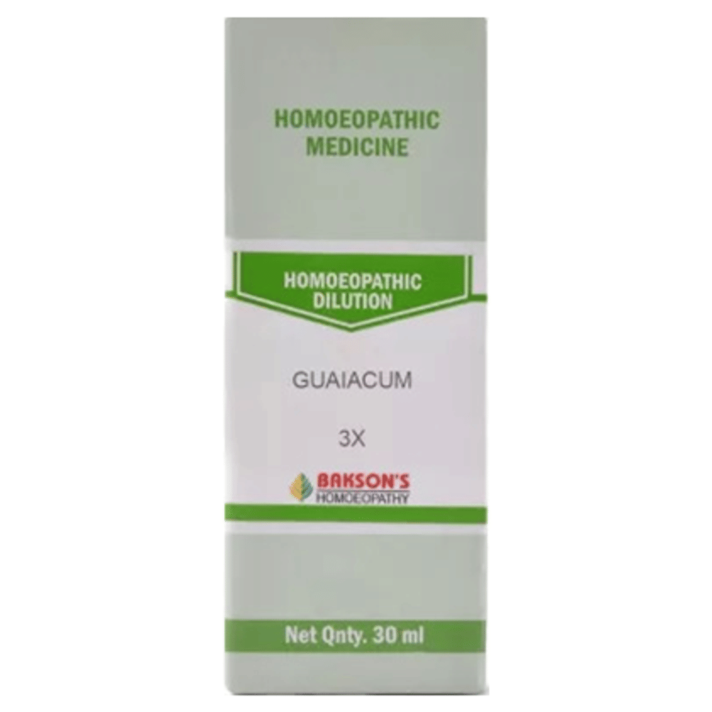Bakson's Homeopathy Guaiacum Dilution 3X bottle of 30 ml Dilution