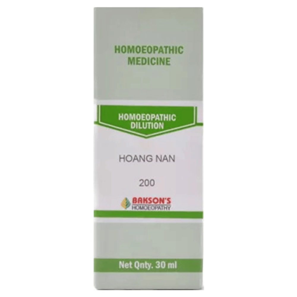 Bakson's Homeopathy Hoang Nan Dilution 200 bottle of 30 ml Dilution