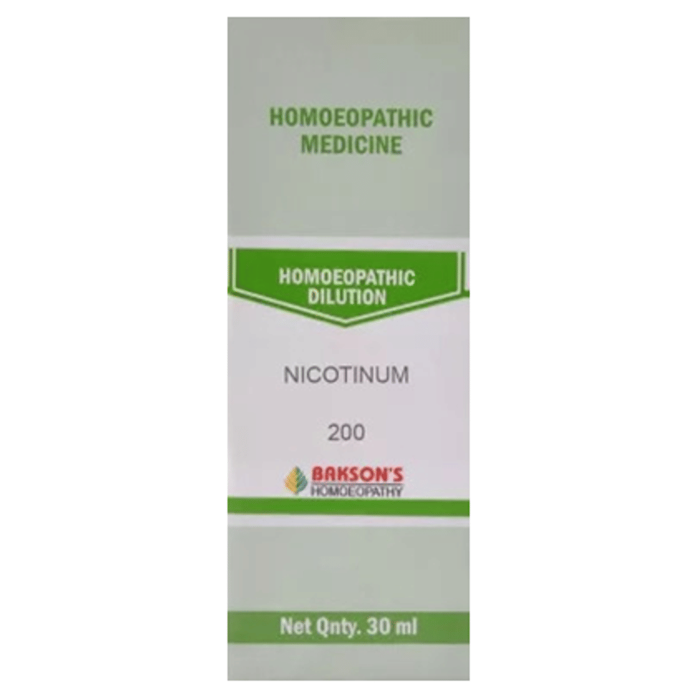 Bakson's Homeopathy  Nicotinum Dilution 200 bottle of 30 ml Dilution