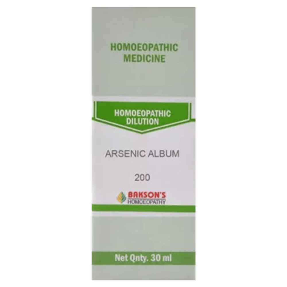 Bakson's Homeopathy Arsenic Album Dilution 200 bottle of 30 ml Dilution Bakson's Homeopathy Arsenic Album Dilution 200 bottle of 30 ml Dilution