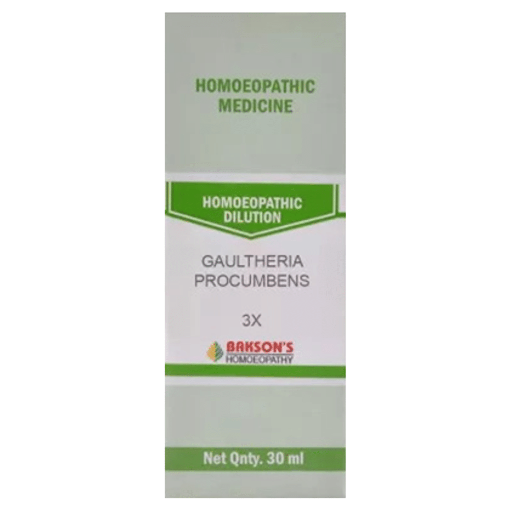 Bakson's Homeopathy Gaultheria Procumbens Dilution 3X bottle of 30 ml Dilution