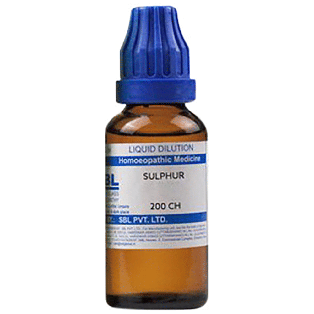 SBL Sulphur Dilution 200 CH bottle of 30 ml Dilution SBL Sulphur Dilution 200 CH bottle of 30 ml Dilution