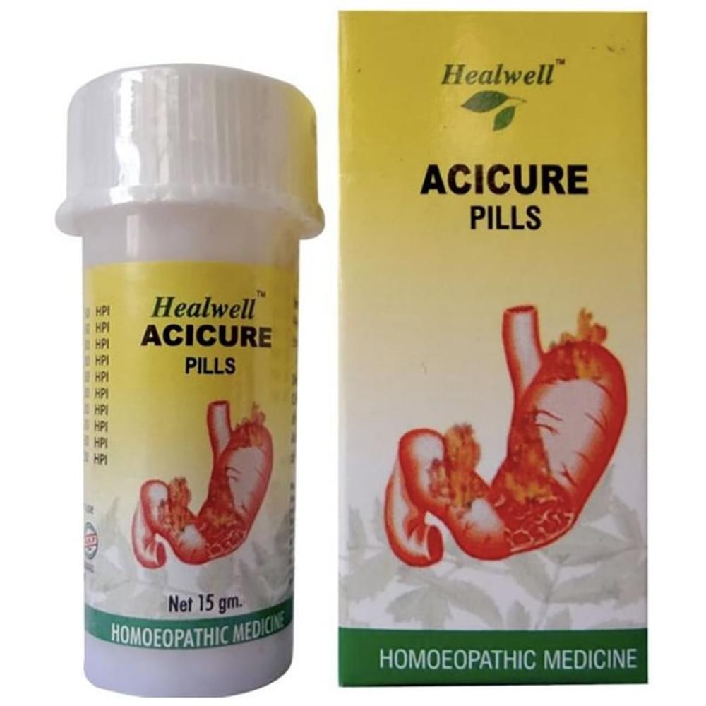Healwell Acicure Pills bottle of 15 gm Tablet