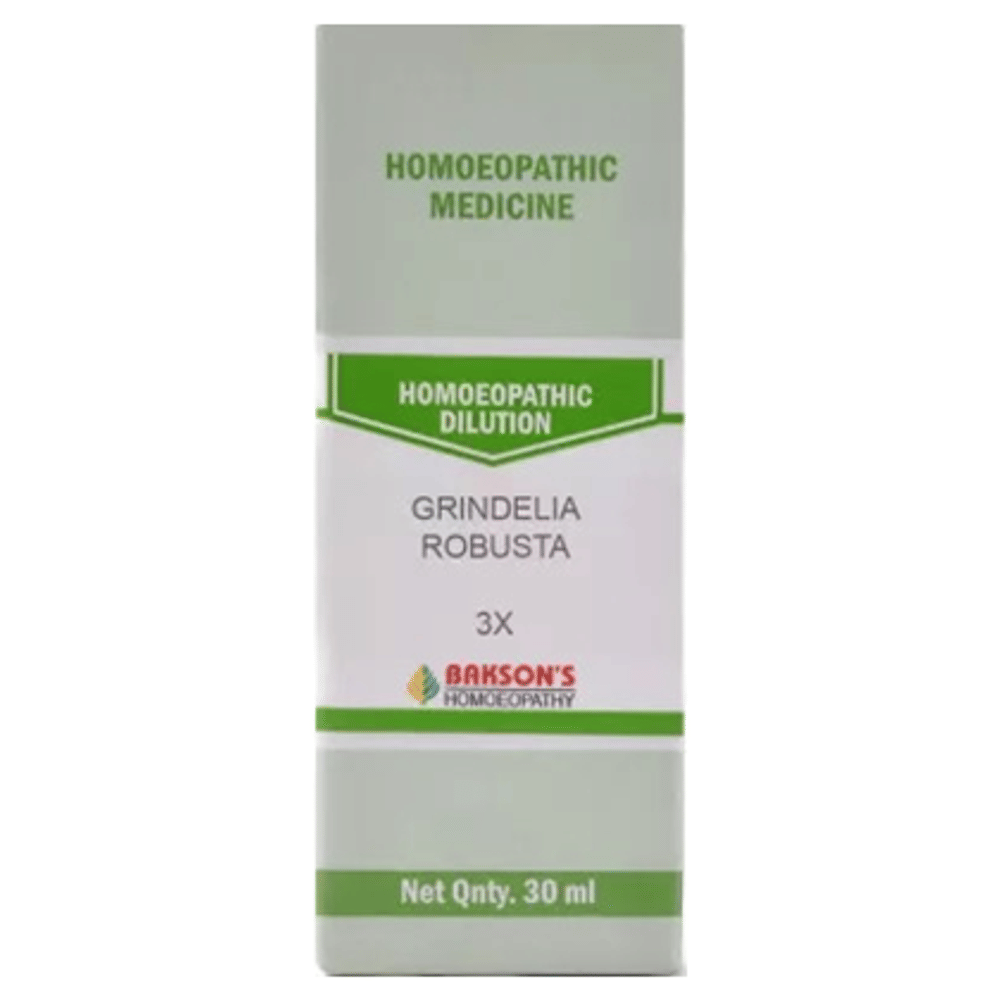 Bakson's Homeopathy Grindelia Robusta Dilution 3X bottle of 30 ml Dilution