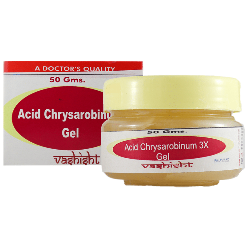 Vashisht Acid Chrysarobinum 3X Gel jar of 50 gm Gel