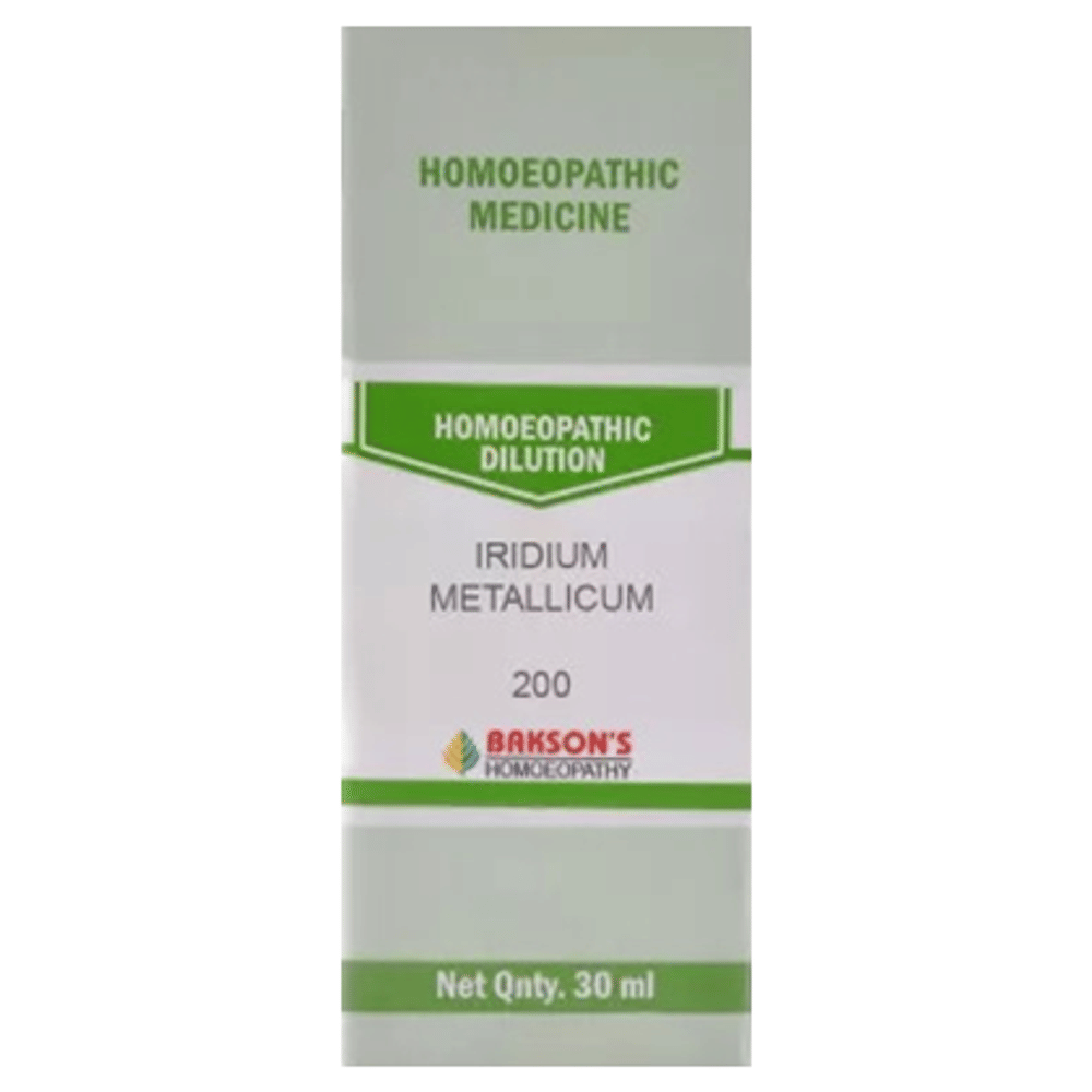 Bakson's Homeopathy Iridium Metallicum Dilution 200 bottle of 30 ml Dilution