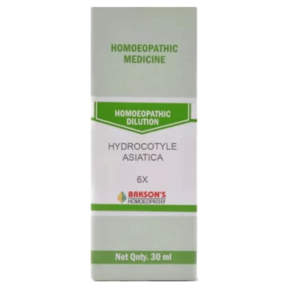 Bakson's Homeopathy Hydrocotyle Asiatica Dilution 6X bottle of 30 ml Dilution