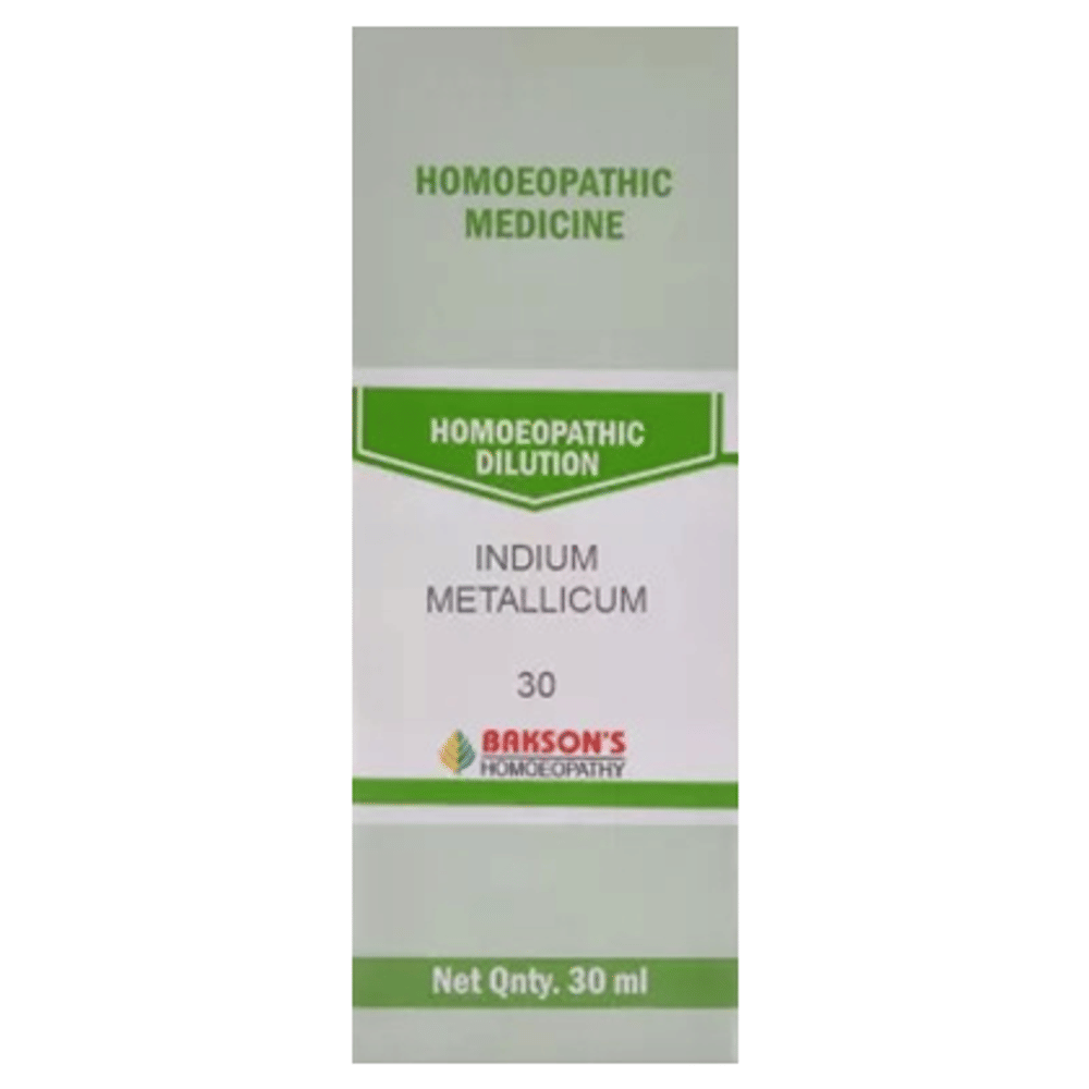 Bakson's Homeopathy Indium Metallicum Dilution 30 bottle of 30 ml Dilution