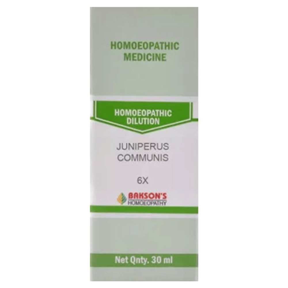 Bakson's Homeopathy Juniperus Communis Dilution 6X bottle of 30 ml Dilution
