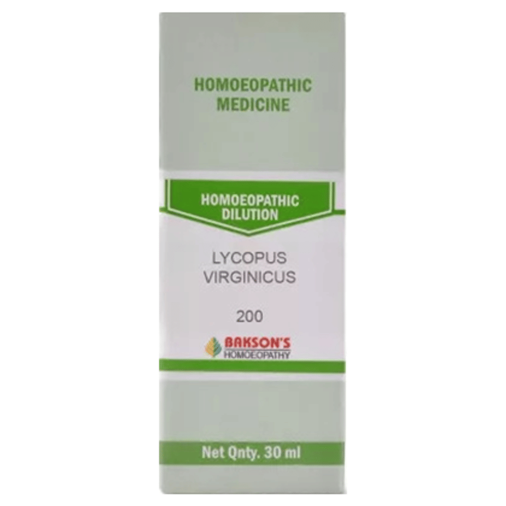 Bakson's Homeopathy Lycopus Virginicus Dilution 200 bottle of 30 ml Dilution