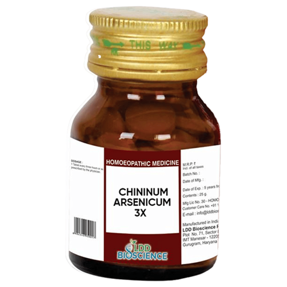 LDD Bioscience Chininum Arsenicum 3X bottle of 25 gm Tablet