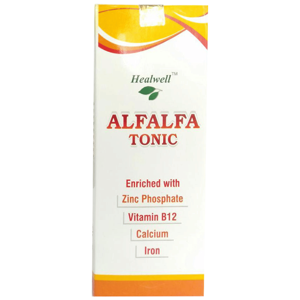 Healwell Alfalfa Tonic With Vitamin B12 bottle of 200 ml Tonic