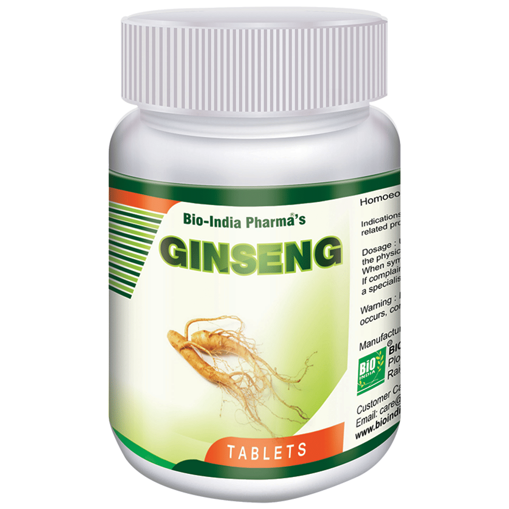 Bio India Ginseng Tablet bottle of 20 gm Tablet