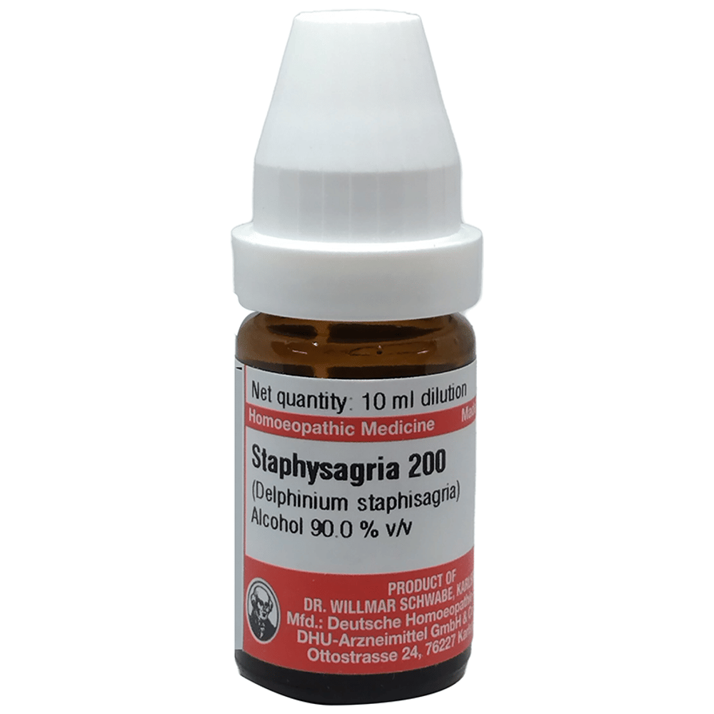 Dr Willmar Schwabe Germany Staphysagria Dilution 200 bottle of 10 ml Dilution