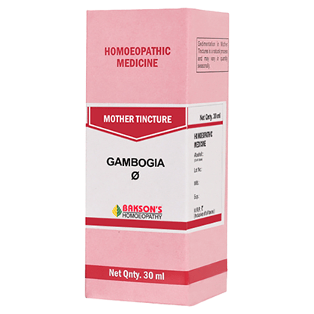 Bakson's Homeopathy Gambogia Mother Tincture Q bottle of 30 ml Mother Tincture