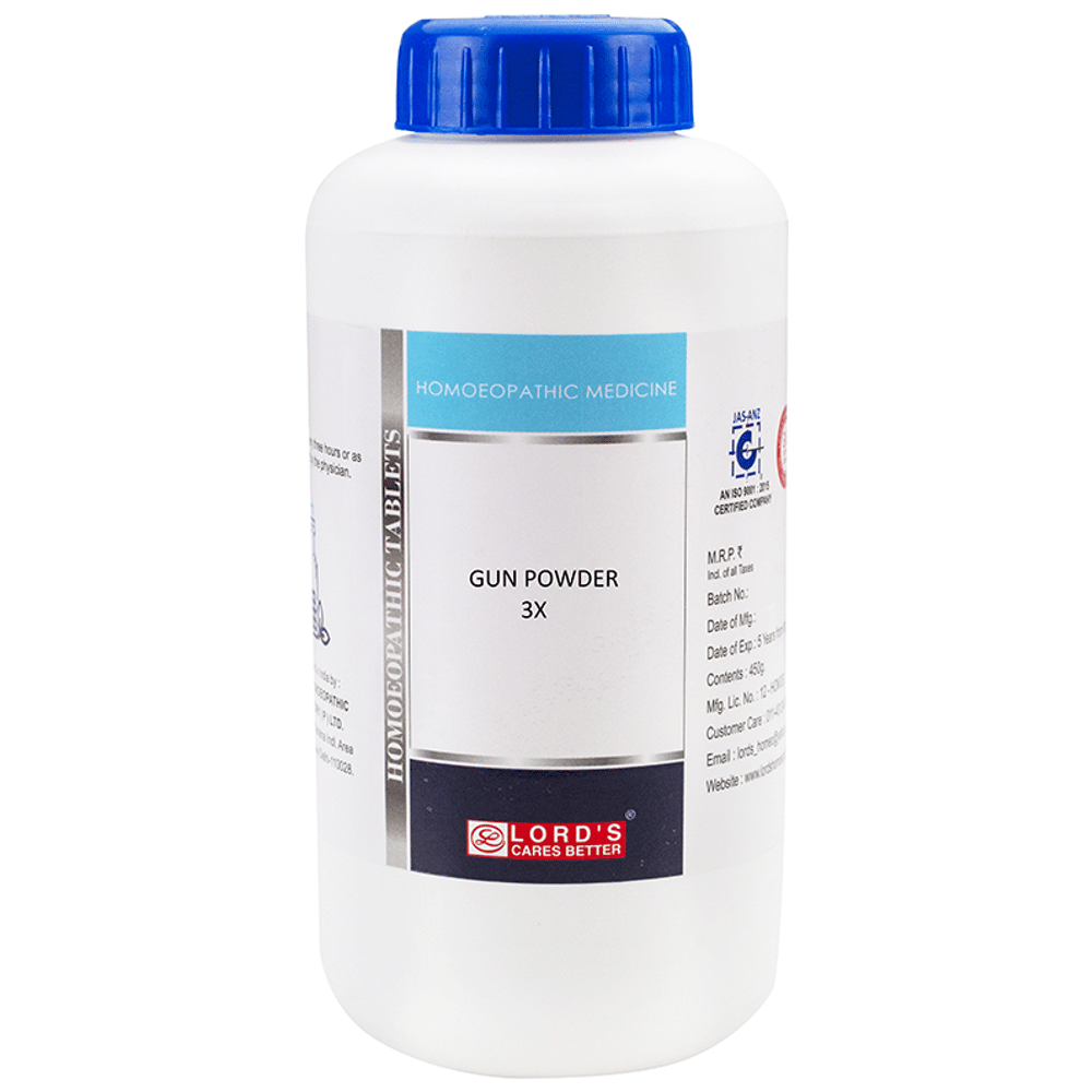 Lord's Gun Powder Trituration Tablet 3X bottle of 450 gm Trituration Tablet