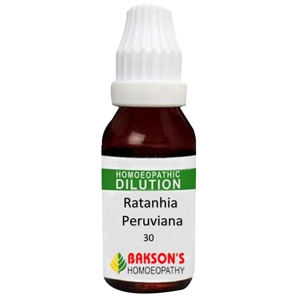 Bakson's Homeopathy Ratanhia Peruviana Dilution 30 CH bottle of 30 ml Dilution