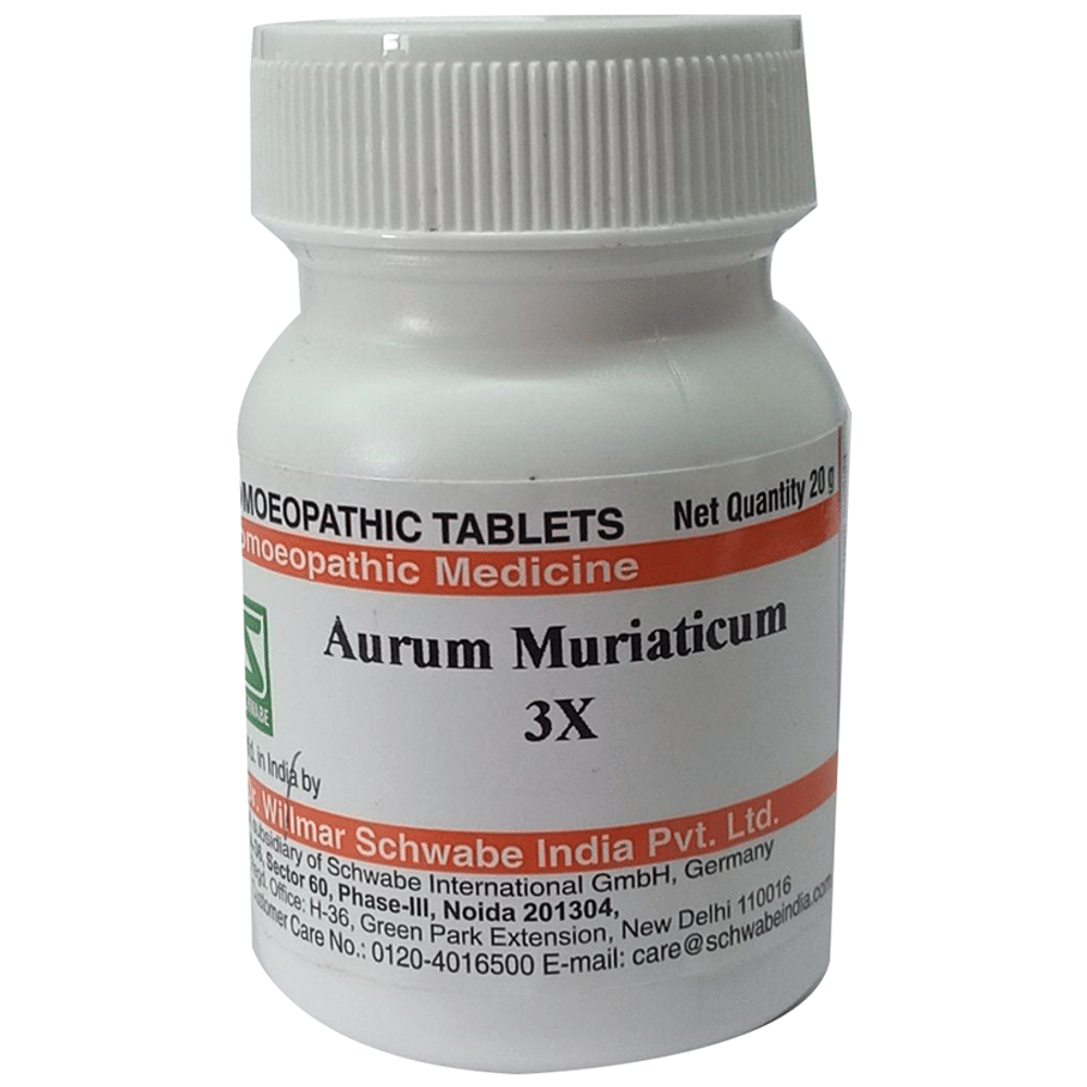 Dr Willmar Schwabe India Aurum Muriaticum Trituration Tablet 3X bottle of 20 gm Trituration Tablet