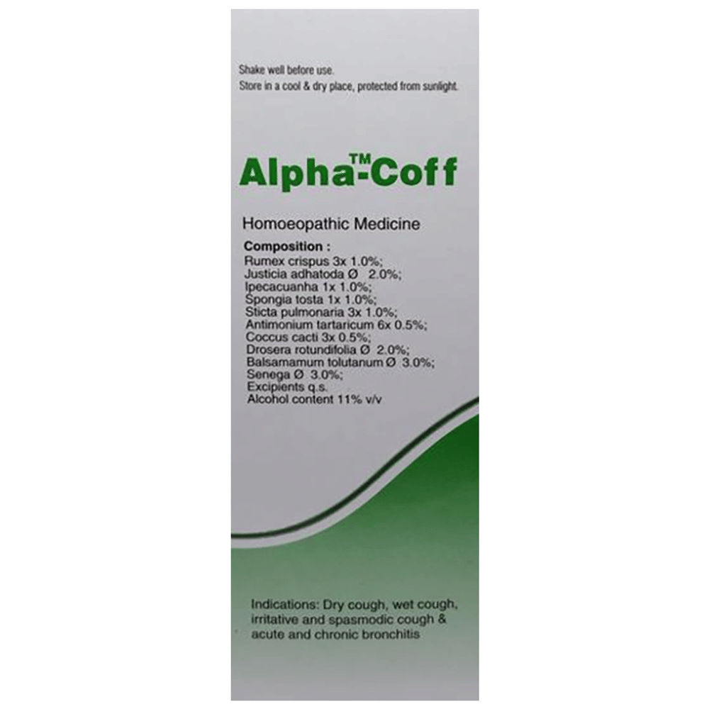 Dr Willmar Schwabe India Alpha-Coff Cough Syrup bottle of 100 ml Syrup Dr Willmar Schwabe India Alpha-Coff Cough Syrup bottle of 100 ml Syrup