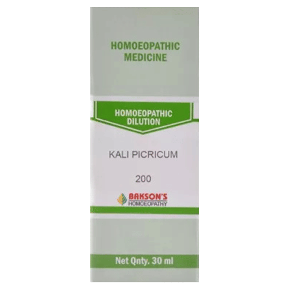 Bakson's Homeopathy Kali Picricum Dilution 200 bottle of 30 ml Dilution