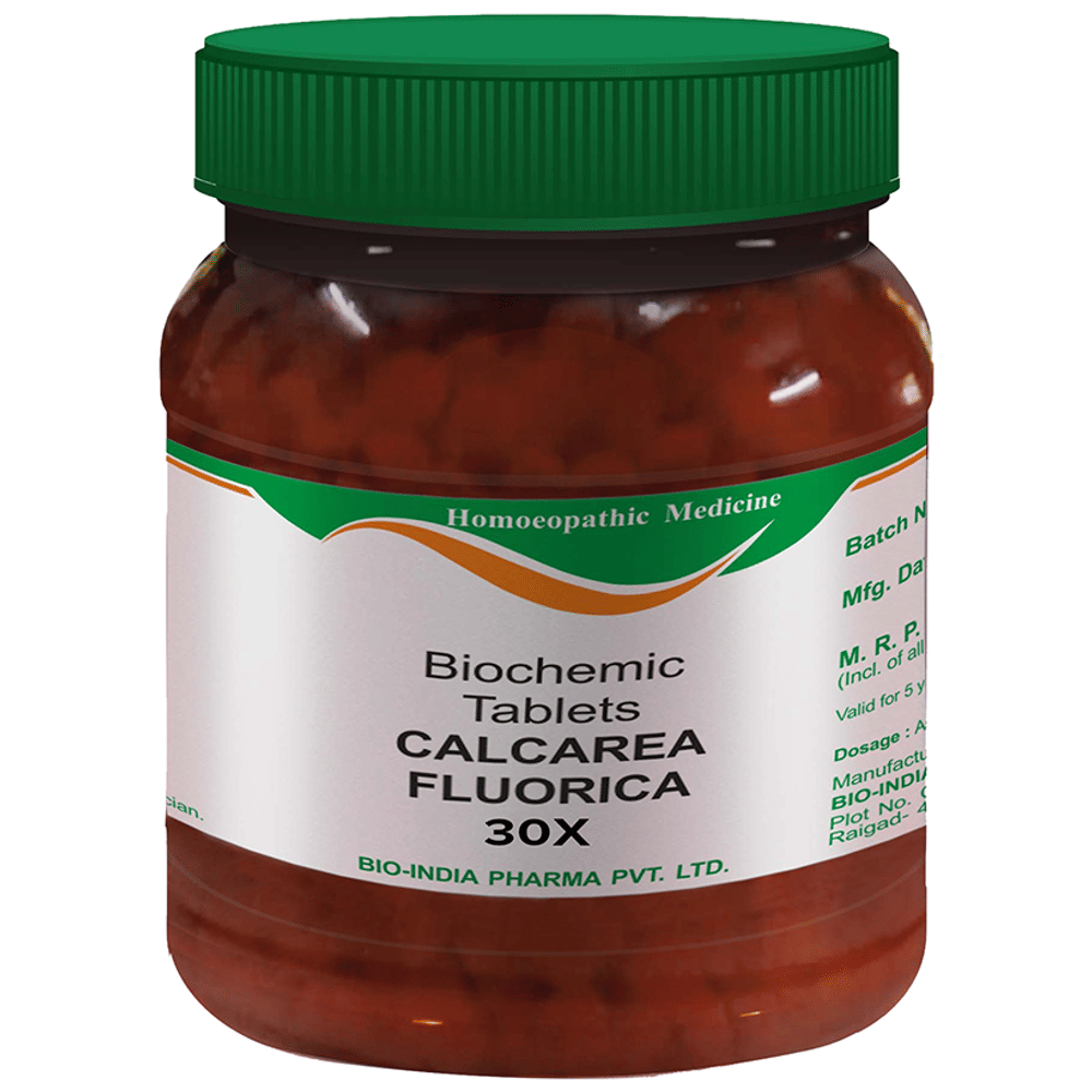 Bio India Calcarea Fluorica Biochemic Tablet 30X bottle of 450 gm Biochemic Tablet
