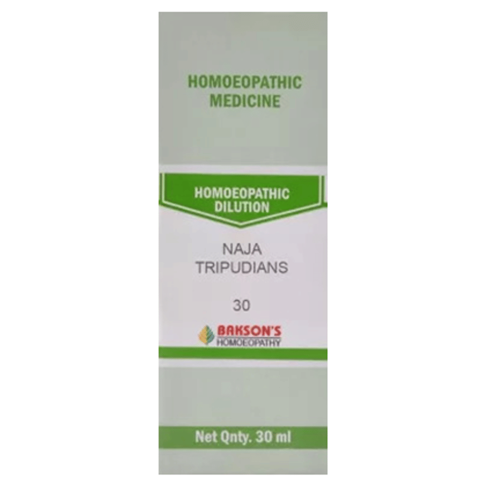 Bakson's Homeopathy Naja Tripudians Dilution 30 bottle of 30 ml Dilution