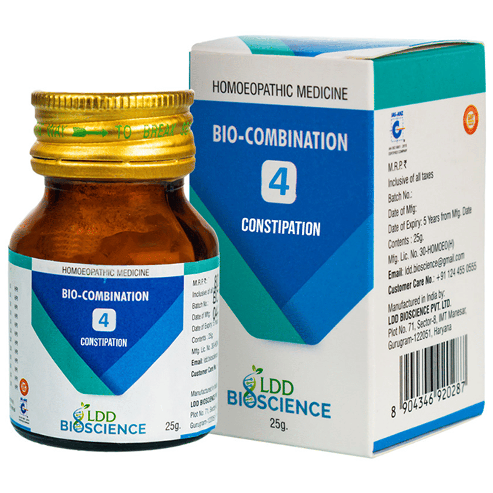 LDD Bioscience Bio-Combination 4 Constipation Tablet bottle of 25 gm Biocombination Tablet