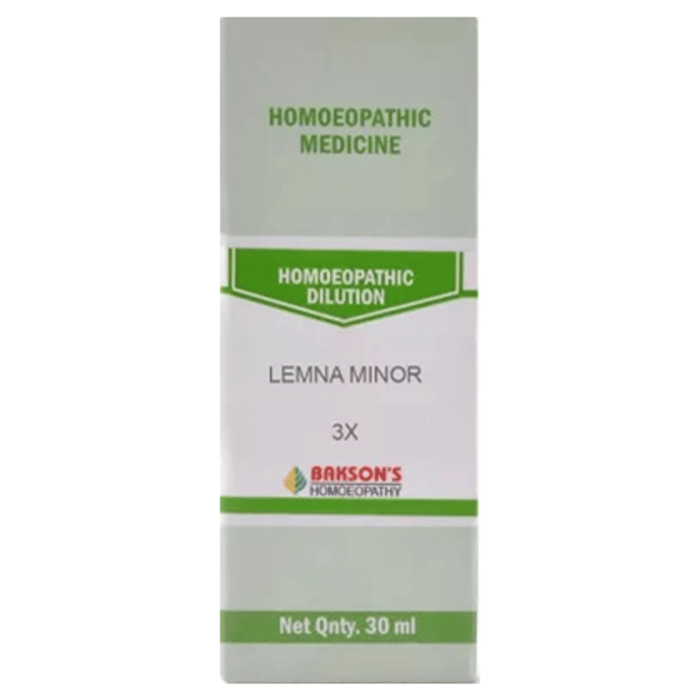 Bakson's Homeopathy Lemna Minor Dilution 3X bottle of 30 ml Dilution