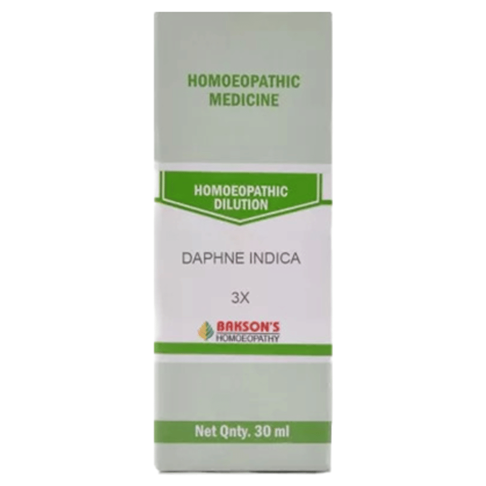 Bakson's Homeopathy Daphne Indica Dilution 3X bottle of 30 ml Dilution Bakson's Homeopathy Daphne Indica Dilution 3X bottle of 30 ml Dilution