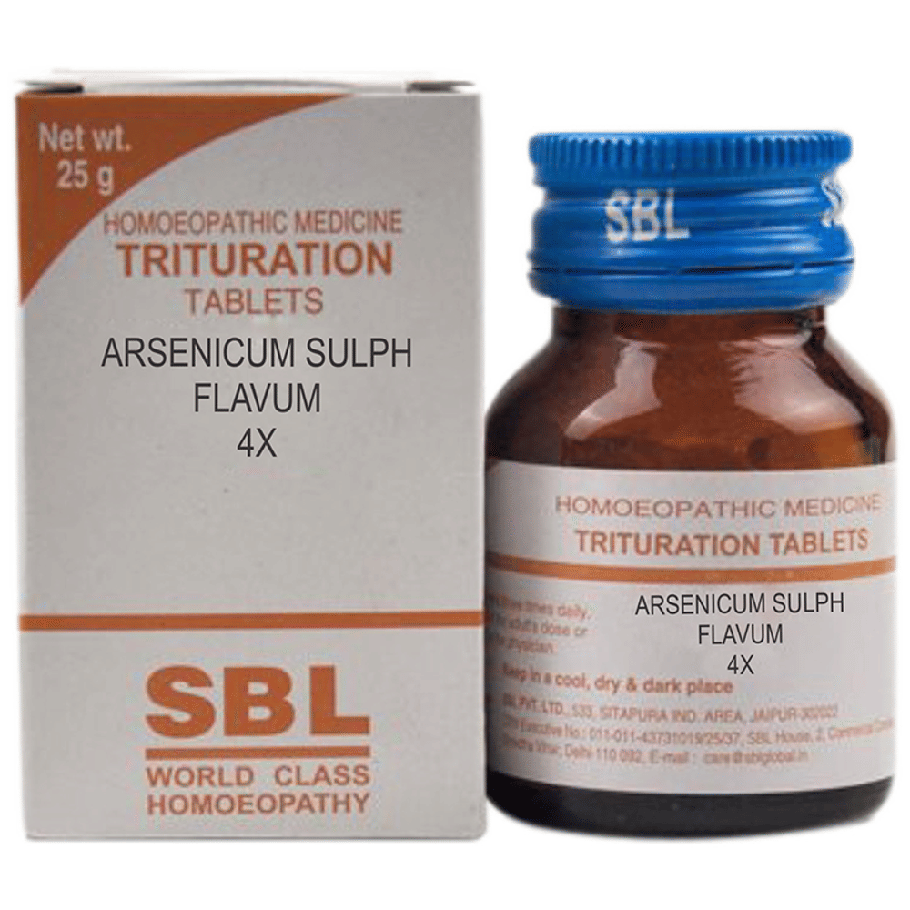 SBL Arsenicum Sulph Flavum Trituration Tablet 4X bottle of 25 gm Trituration Tablet SBL Arsenicum Sulph Flavum Trituration Tablet 4X bottle of 25 gm Trituration Tablet