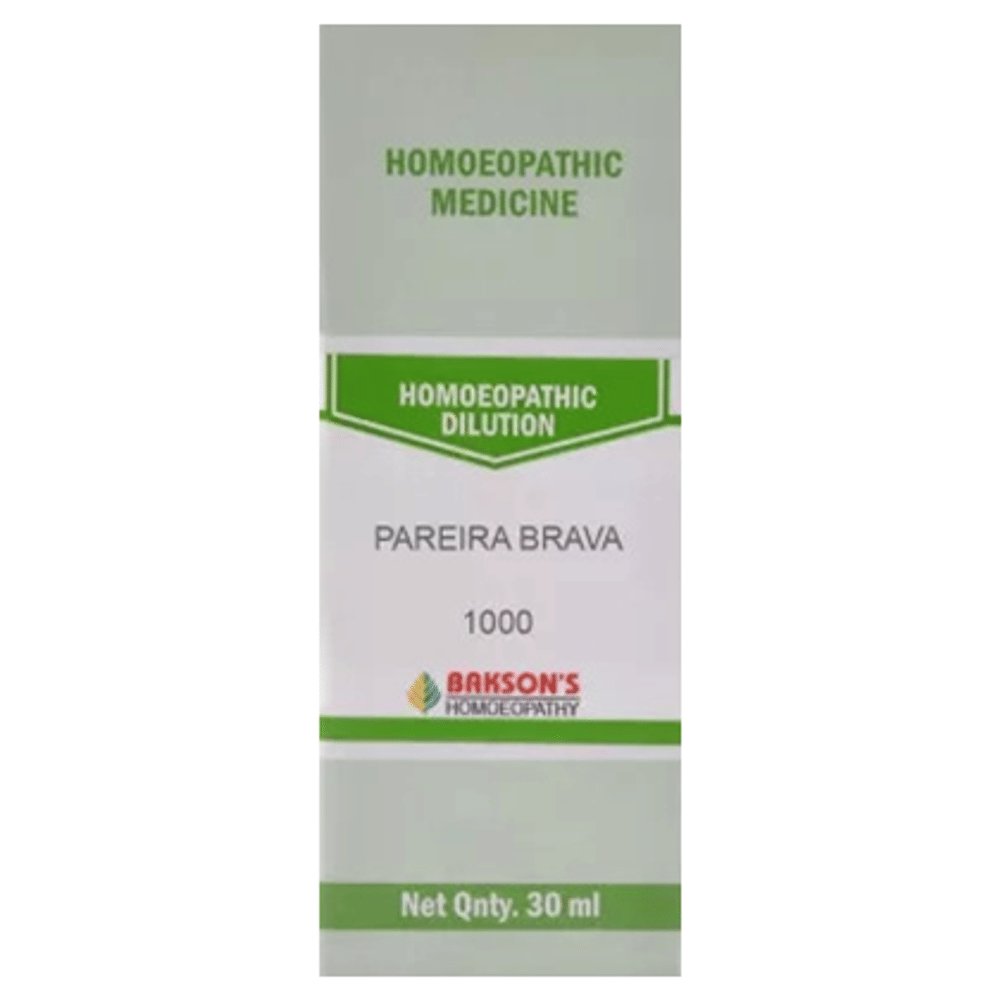 Bakson's Homeopathy Pareira Brava Dilution 1000 CH bottle of 30 ml Dilution