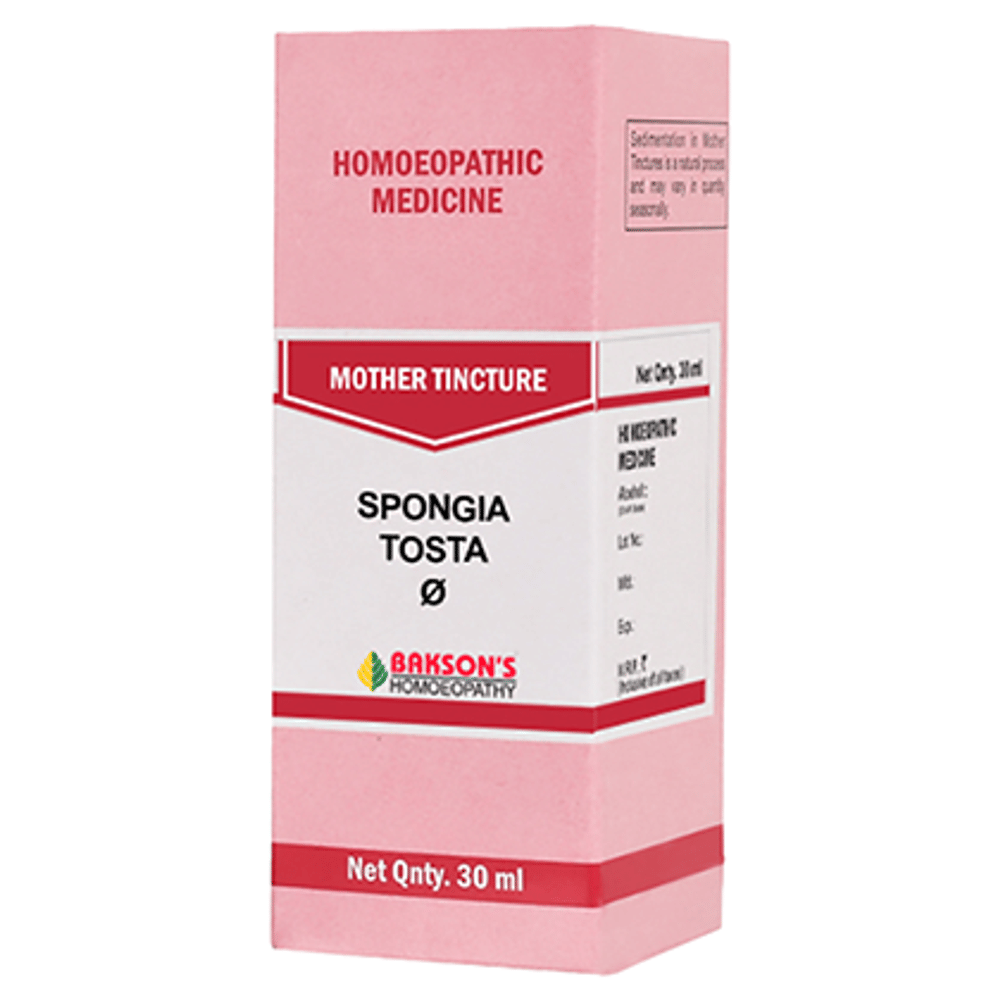 Bakson's Homeopathy Spongia Tosta Mother Tincture Q bottle of 30 ml Mother Tincture