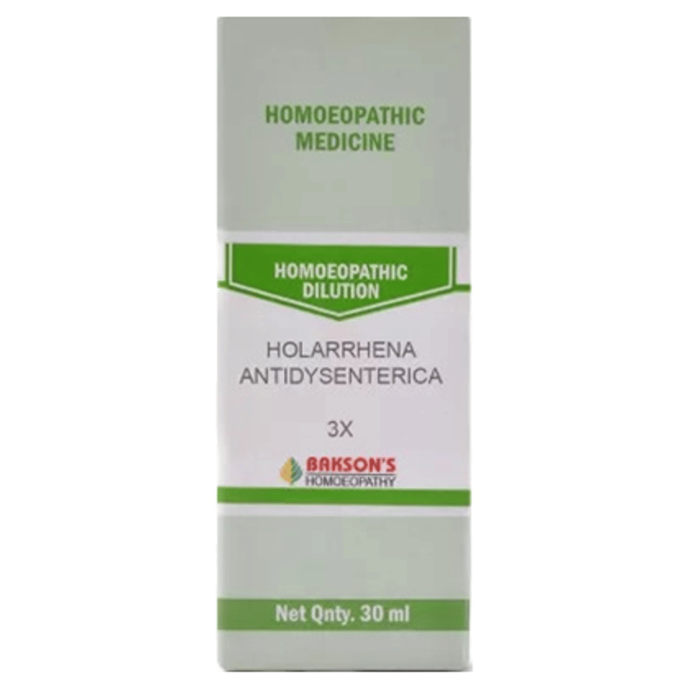Bakson's Homeopathy Holarrhena Antidysenterica Dilution 3X bottle of 30 ml Dilution