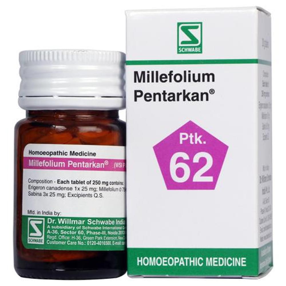 Dr Willmar Schwabe India Millefolium Pentarkan Ptk 62 bottle of 20 gm Tablet