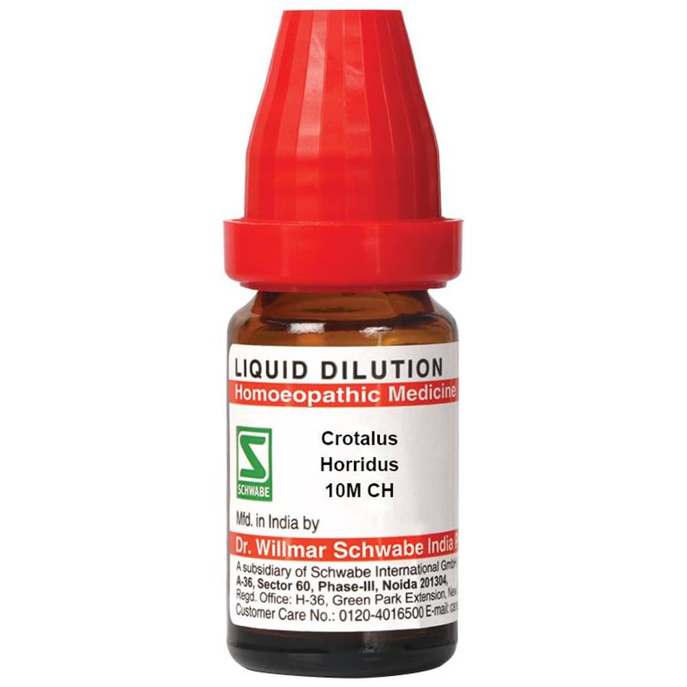 Dr Willmar Schwabe India Crotalus Horridus Dilution 10M CH bottle of 10 ml Dilution Dr Willmar Schwabe India Crotalus Horridus Dilution 10M CH bottle of 10 ml Dilution